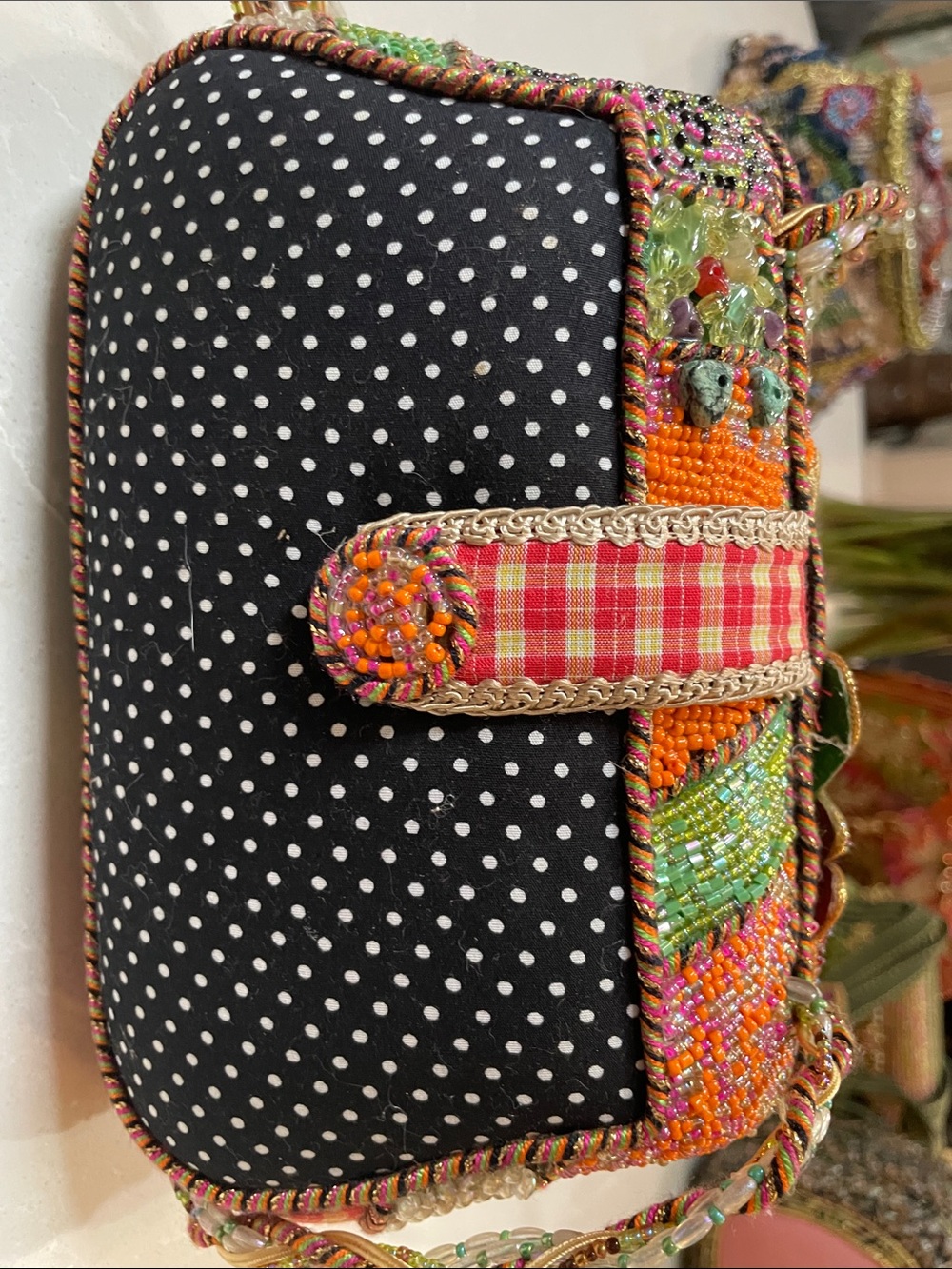 Mary Frances Vintage with Tags Embellished Multi-Color Floral Bag - Picture 5 of 14